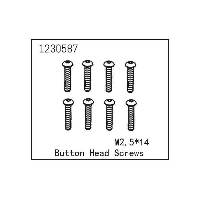 Tornillos Absima 2.5x14mm cabeza botón 1230587