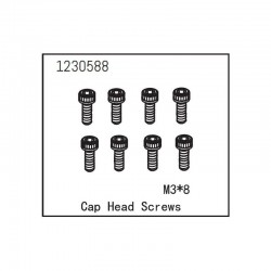 Tornillos Absima 3x8mm cabeza cilíndrica 1230588