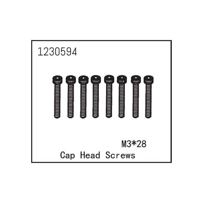 Tornillos Absima M3x24 cabeza cilíndrica (8pcs) 1230593