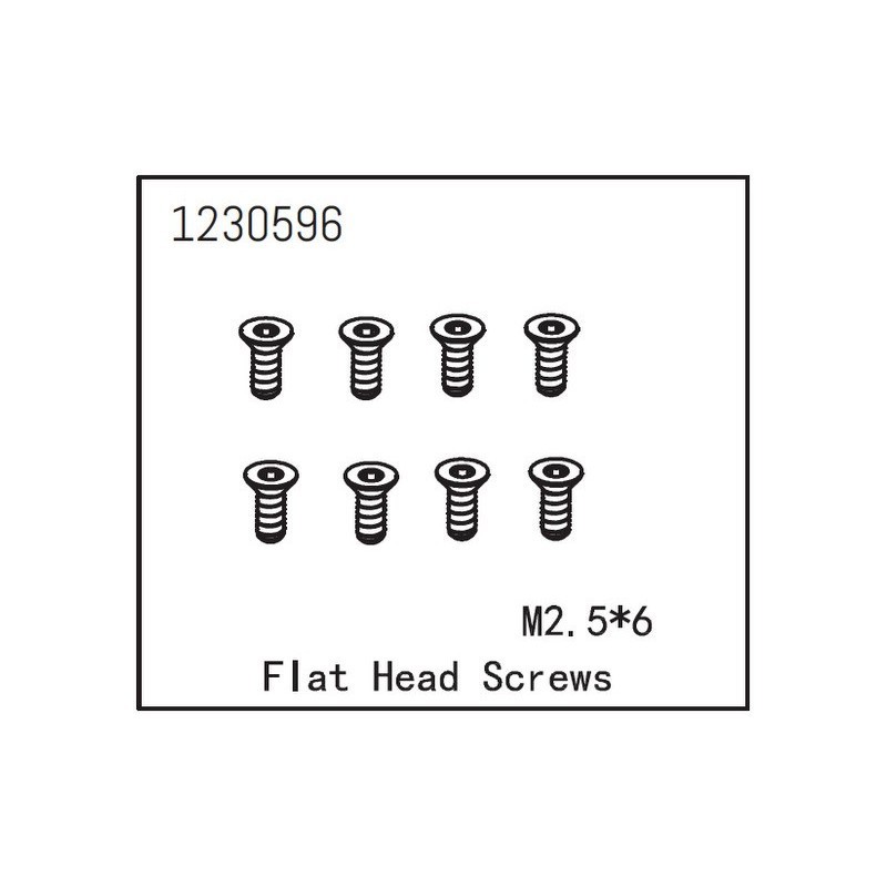 Tornillos Absima M2.5x6 cabeza cónica (8pcs) 1230596