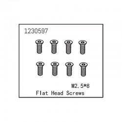 Tornillos Absima M2.5x8 cabeza cónica (8pcs) 1230597