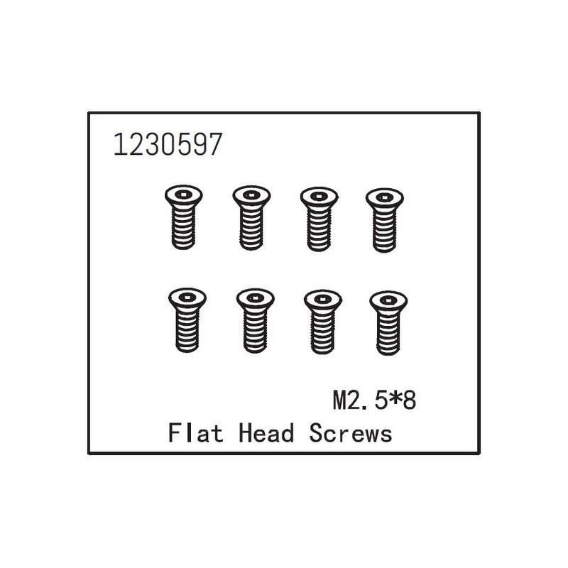 Tornillos Absima M2.5x8 cabeza cónica (8pcs) 1230597