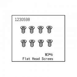 Tornillos Absima M3x6 cabeza cónica (8pcs) 1230598