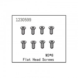 Tornillos Absima M3x8 cabeza cónica (8pcs) 1230599