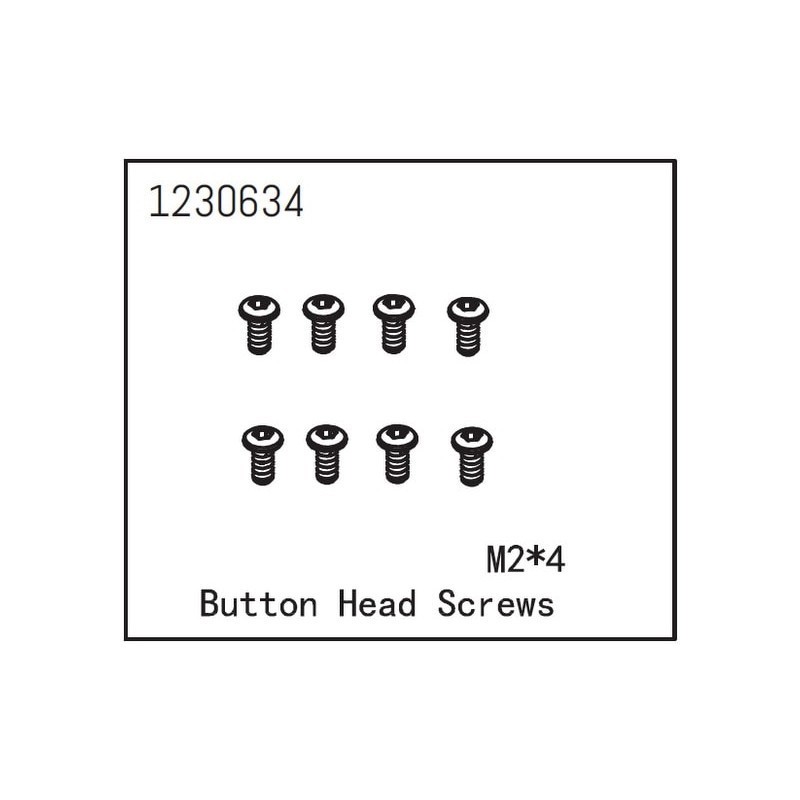 Tornillos Absima de 2x4 cabeza botón 1230634