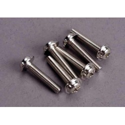 juego de seis tornillos Traxxas para metales con cabeza de arandela de 3x15mm TRX3187