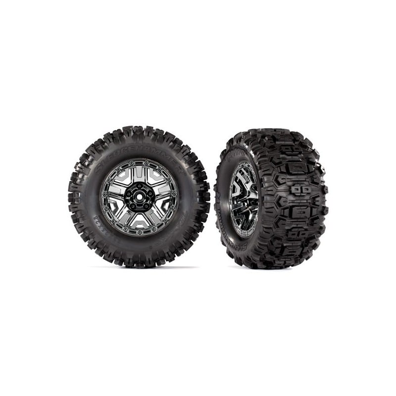 Ruedas Traxxas Hoss (cromo negro de 2,8", Sledgehammer®) TRX9072