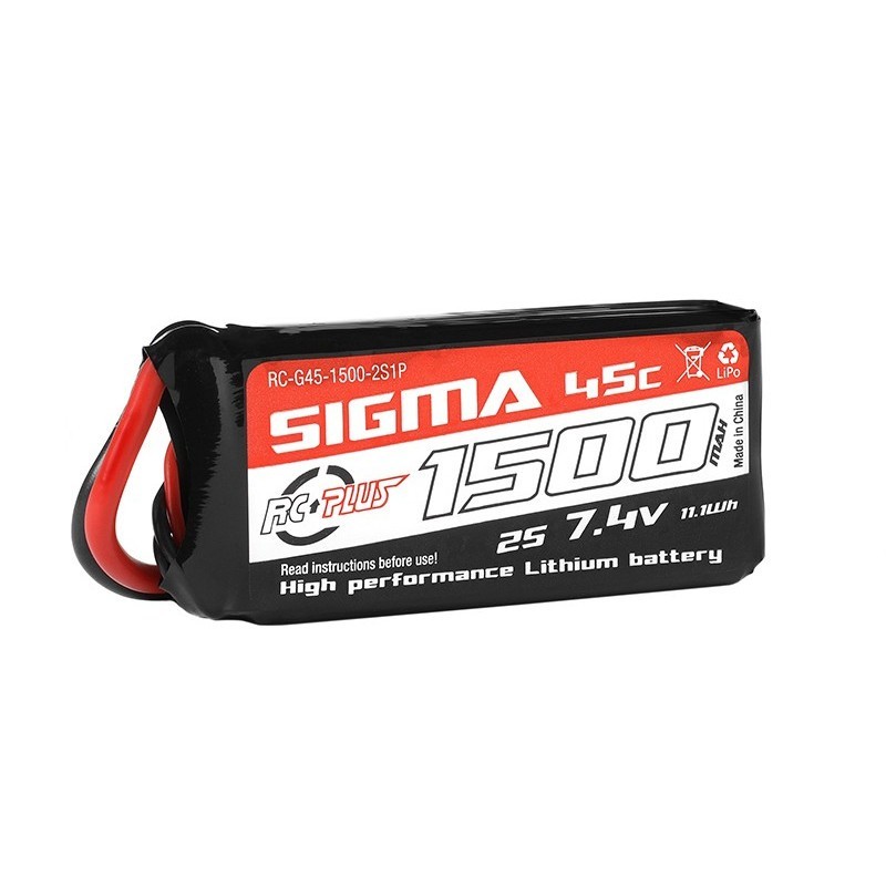 Batería Lipo 2S 7.4V 1500mAh 45C XT60 RC Plus Sigma RC-G45-1500-2S1P