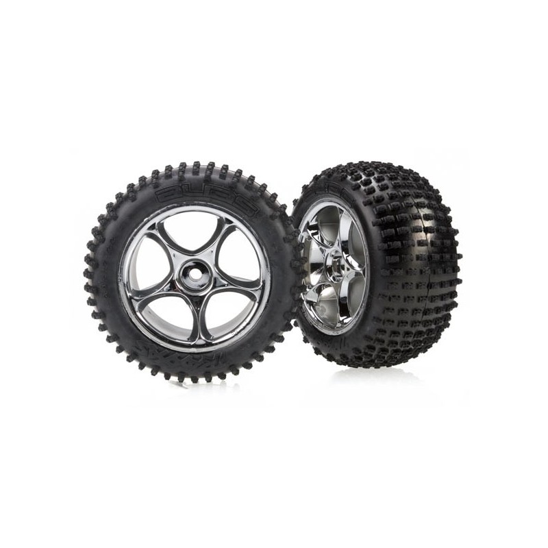 Ruedas completas Traxxas Tracer 2.2" traseras cromadas (2pcs) TRX2470R