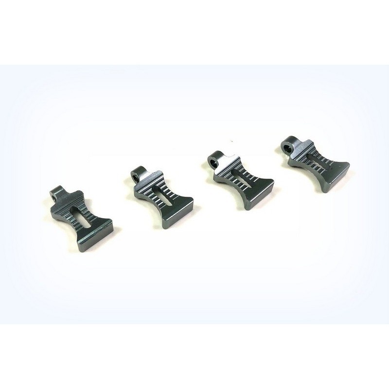 Tiradores de clips de aluminio Absima, gris metal (4pcs) 2440053