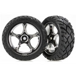 Neumáticos delanteros Traxxas Anaconda con ruedas Tracer de 2,2" (2) (cromo) (estándar) TRX2479R