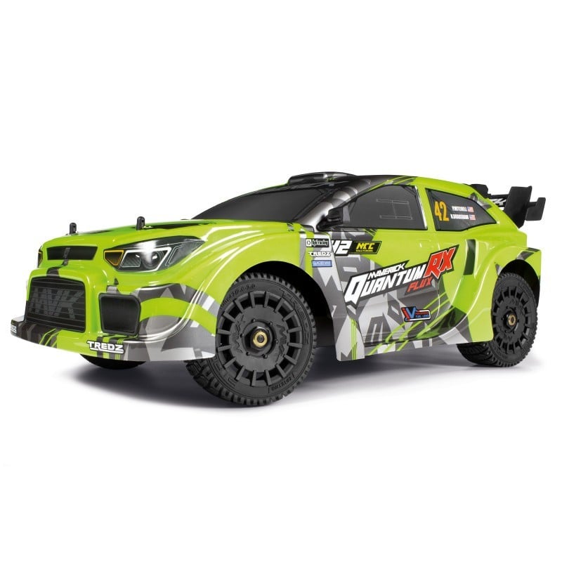 Maverick Quantum RX Flux 4S 1/8 4WD Rally Car - Flouro Green MV150361