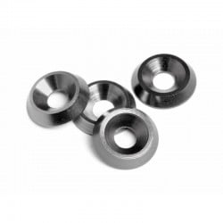 Arandelas cónicas 3x9x2mm (Gunmetal/4pcs E10 HPI-88008