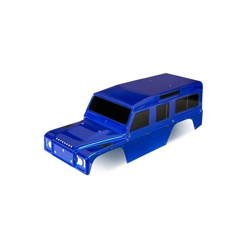 Carrocería Traxxas Land Rover Defender TRX-4 pintada Azul con pegatinas de ventanas TRX8011T