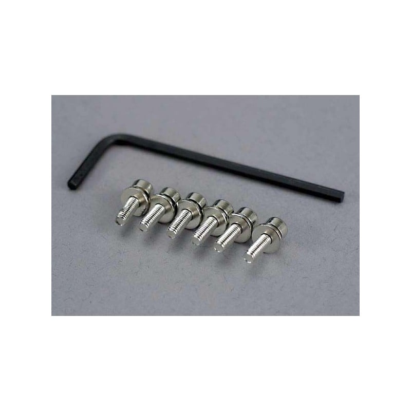 Tornillos Traxxas de 3X10mm cabeza cilíndrica con arandela (Hexagonal) (6pcs) TRX3159