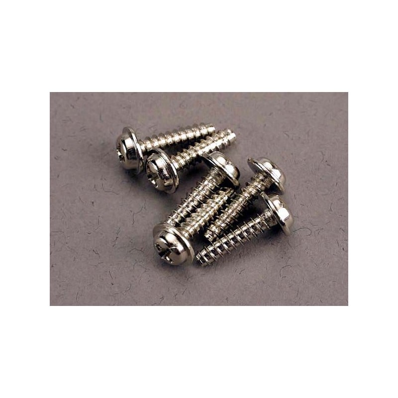 Tornillos Traxxas de 3X12mm. cabeza de botón con arandela, autoroscantes (6pcs) TRX3286