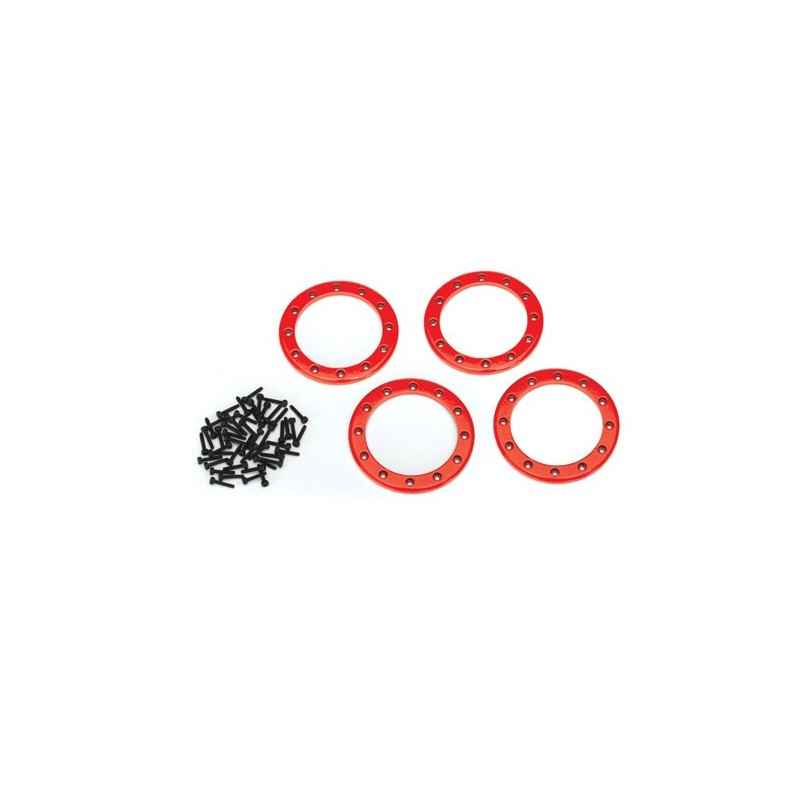 Anillos Beadlock de aluminio rojo Traxxas de 2.2' (4pcs) TRX8168R