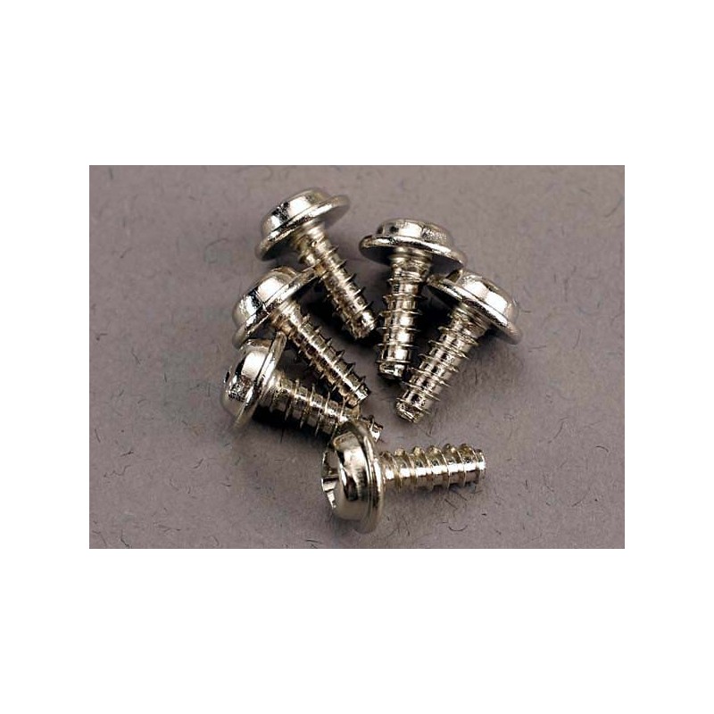 Tornillos Traxxas de 3X8mm. con arandela, autorroscante (6pcs) TRX3290