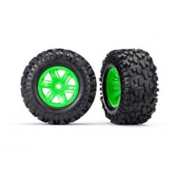 Ruedas completas Traxxas AT con llanta verde para X-Maxx (2) TRX7772G