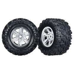 Ruedas completas Traxxas AT con llanta cromada para X-Maxx (2) TRX7772R