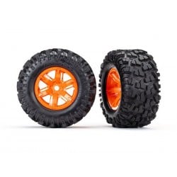 Ruedas completas Traxxas AT con llanta naranja para X-Maxx (2) TRX7772T