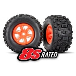 Ruedas Traxxas Sledgehammer con llanta naranja (2pcs) para X-Maxx TRX7774T