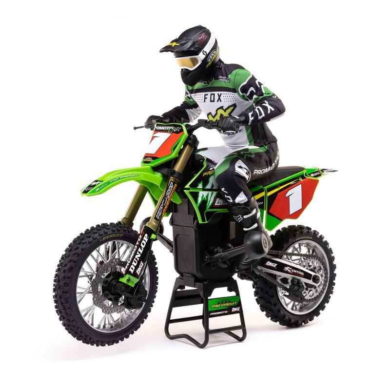 Moto RC Losi 1/4 Promoto-MX Motorcycle RTR verde con bateria y cargador LOS06002