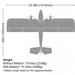 Avión E-Flite Twin Timber 1.6m PNP EFL23875