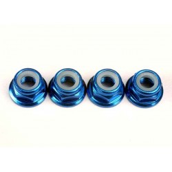 Tuercas Traxxas de 5mm con bridas de bloqueo de nylon (aluminio anodizado en azul) (4pcs) TRX4147X
