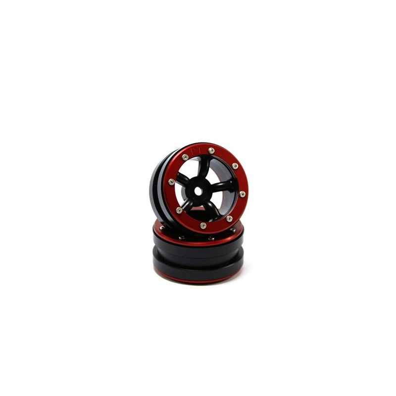 Llantas Metsafil Beadlock PT-Safari 1.9 Negro-Rojo (2pcs) MT0010BR