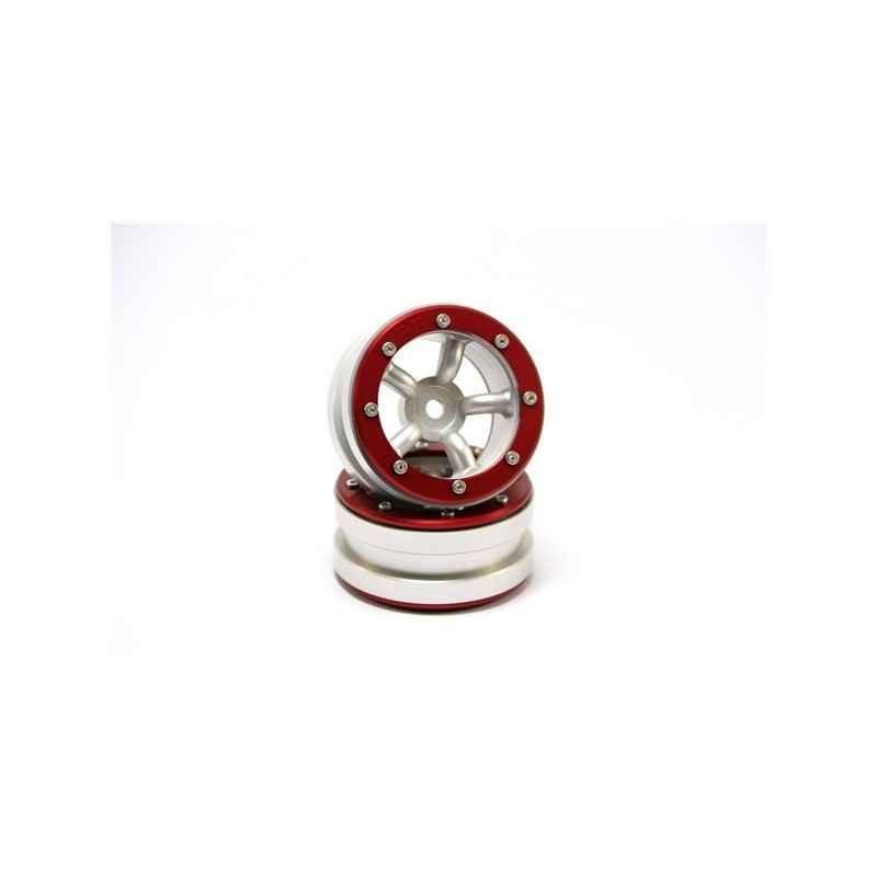 Llantas Metsafil Beadlock PT-Safari 1.9 Oro-Rojo (2pcs) MT0010SR