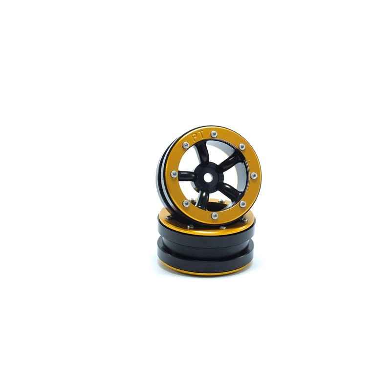 Llantas Metsafil Beadlock PT-Safari 1.9 Negro-Oro (2pcs) MT0010BGO