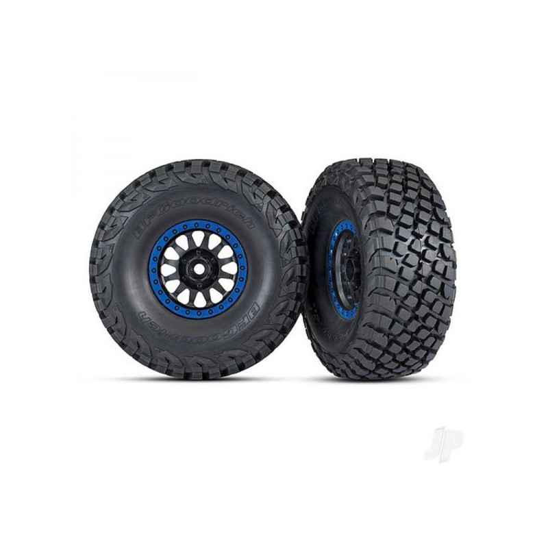 Ruedas completas Traxxas Method Racing negras con beadlock azul y neumáticos BFGoodrich Baja KR3 (2pcs) TRX8474X