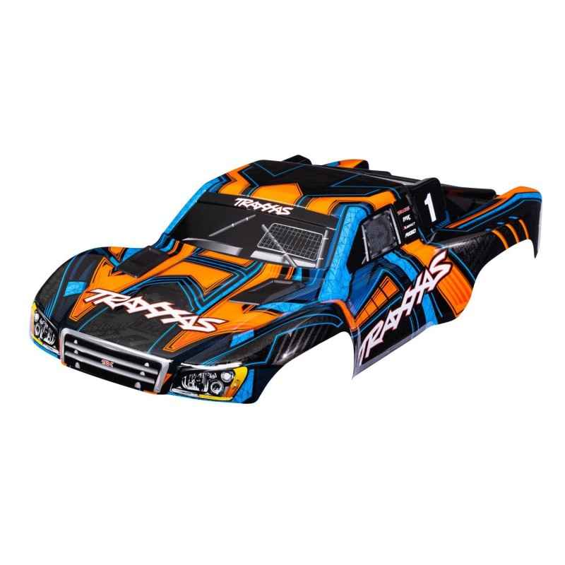 Carroceria pintada Traxxas Slash 4x4 Naranja y azul, sin clips TRX6844-ORNG