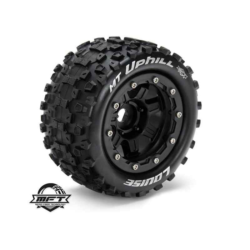 Ruedas Louise RC MT-Uphill para Traxxas Maxx Soft 1/2 offset Hex 17mm con llanta negra L-T3330SB