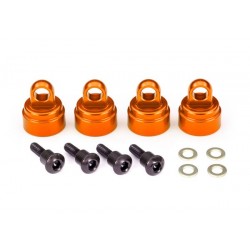 Tapones de Amortiguador de aluminio anodizado Naranja Traxxas (4pcs) TRX3767T