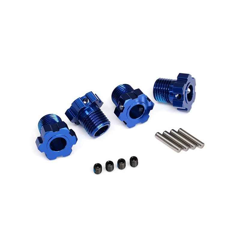 Hexágonos de rueda estriados 17mm Traxxas anodizado Azul (4pcs) TRX8654