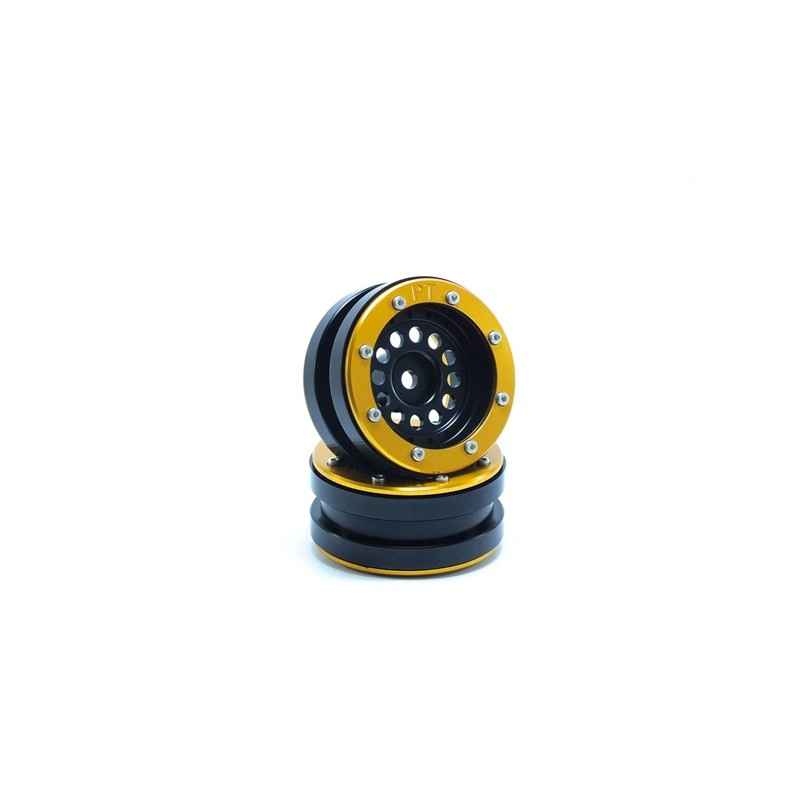 Llantas Metsafil Beadlock PT-Bullet 1.9 Negro-Oro (2pcs) MT0020BGO