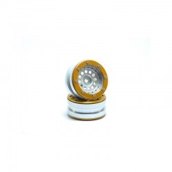 Llantas Metsafil Beadlock PT-Bullet 1.9 Plata-Oro (2pcs) MT0020SGO