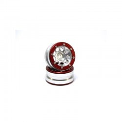 Llantas Metsafil Beadlock PT-Ecohole 1.9 Plata-Rojo (2pcs) MT0050SR