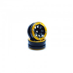 Llantas Metsafil Beadlock PT-Ecohole 1.9 Negro-Oro (2pcs) MT0050BGO