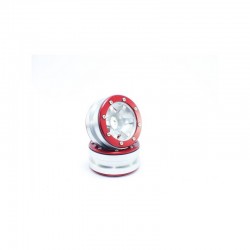 Llantas Metsafil Beadlock PT-Wave 1.9 Plata-Rojo (2pcs) MT0070SR