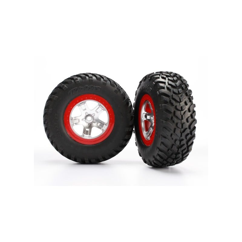 Ruedas Traxxas 2.2/3.0 trasera SCT (cromo satinado/rojo) (S1) (2pcs) TRX5873R