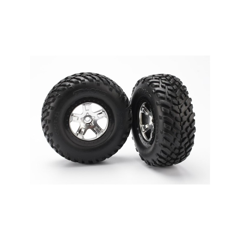 Ruedas Traxxas 2.2/3.0 trasera SC (cromo satinado) (estándar) (2pcs) TRX5873x