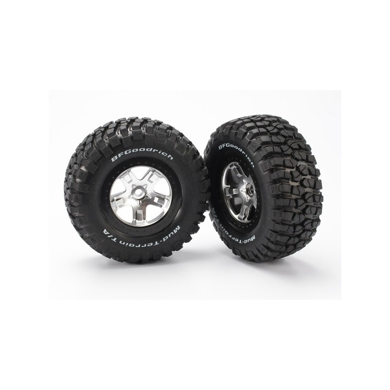 Ruedas completas Traxxas BFGoodrich KM2 traseras (satinadas cromo) standard TRX5878