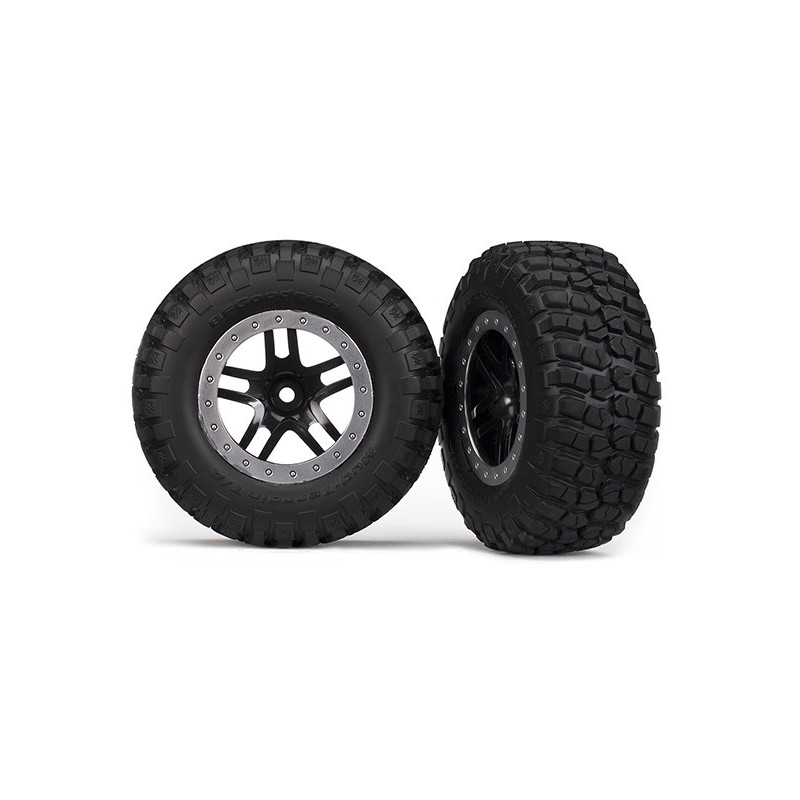 Neumático Traxxas BFGoodrich KM2 con rueda trasera de radios divididos (2) (negro) (estándar) TRX5883