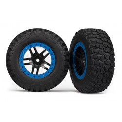 Ruedas Traxxas completas, ensambladas, Aro azul (2WD delanteras) (2pcs) TRX5885A