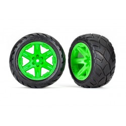 Ruedas completas Traxxas Con llantas RXT verdes y neumaticos anaconda TRX6775G