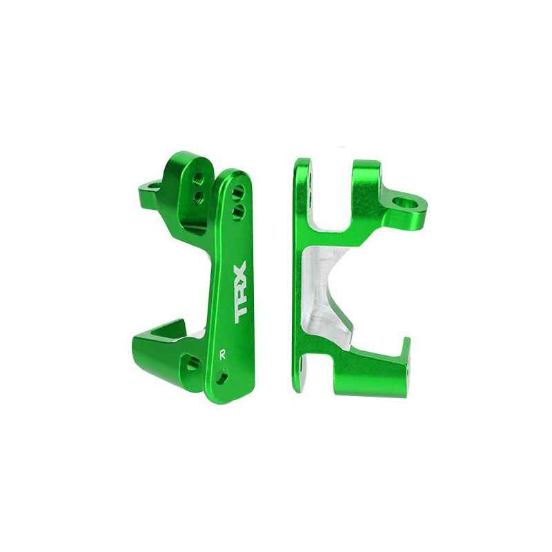 Soportes de rueda izquierdo y derecho de aluminio anodizado verde 6061-T6 Traxxas TRX6832G