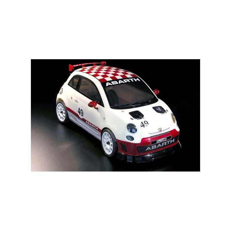 Carroceria de Lexan 1:10 Fiat Abarth 500 Assetto Corse transparente 190mm con accesorios Queens of the Road EZQR10520